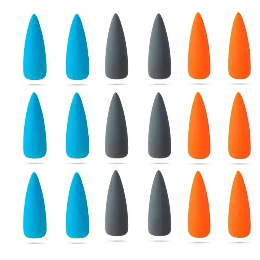 Color: Red - Matte False Nails 24PCS  Head Frosted Press Glue on Fake Nail Tips Ballet Detachable Full Cover Artificial Fingernails