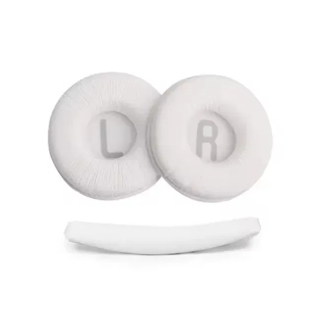 Color: WHITE - Replacement Ear Pads Soft Leather Foam Pads for JBL Tune 600, T450, T450BT, T500BT, JR300BT, 70mm, 1 Set
