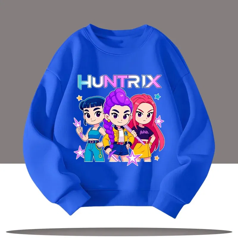 Color: Lavender, Kid Size: 9 - Children's Clothing K-pop Demon Hunters Cartoon Print 3-12 Year Old New Style Kids Round-neck Sport Shirt Cute Girl Casual Top