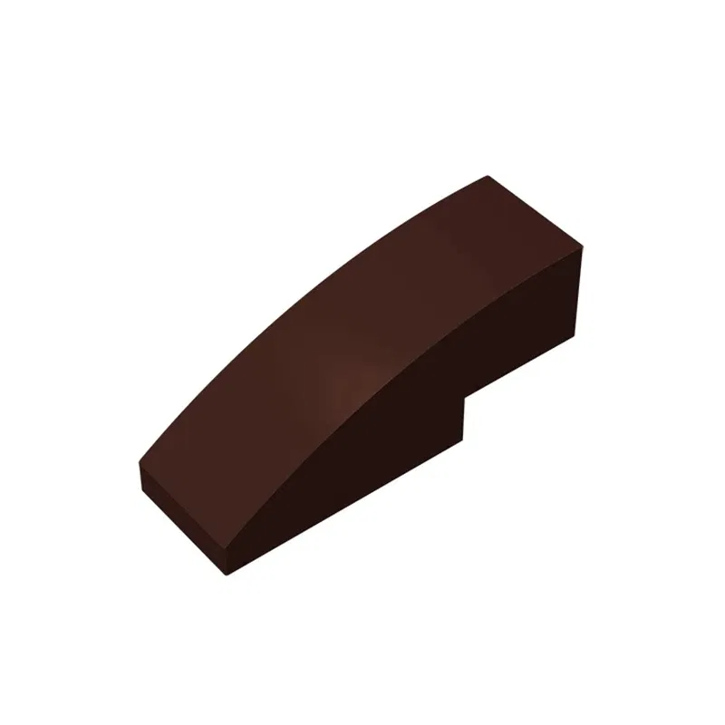 Color: BROWN - Gobricks 10PCS Assembles 50950 3x1 curved oblique brick Building Blocks Bricks Bulk Model City Classic Toy Boys Girls Kids Gift