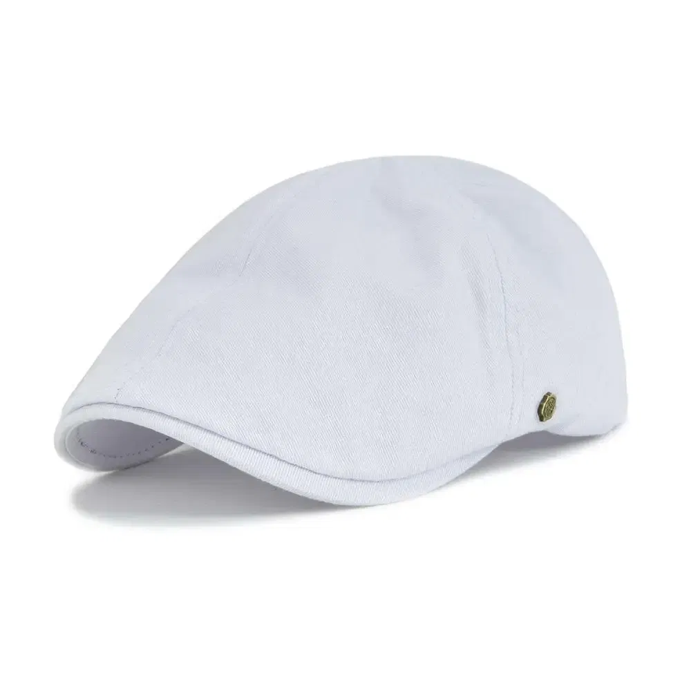 Color: WHITE, Hat Size: One Size - VOBOOM Classic Cotton Flat Cap Ivy Caps Men Women Newsboy Cabbie Driver Hat Season Flat CapSolid Color Casual Camouflage Beret