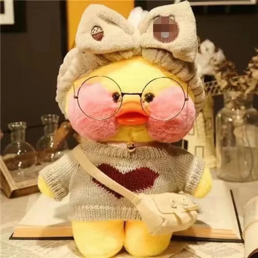 Color: Pink, Height: 11cm-30cm - 30cm Kawaii Lalafanfan Duck Plush Toy Cartoon Lalafanfan Duck Doll Soft Stuffed Animal Plushie Birthday Gifts For Girl Children