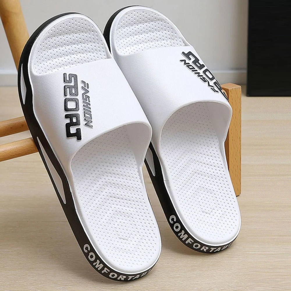 Color: Brown, Shoe Size: 48-49, Ships From: CHINA - BASATU Fashion Men's Slippers PVC Soft Sole Non-slip Slides Casual Outdoor Beach Flip Flops Home Bathroom Sandal Couples Slipper