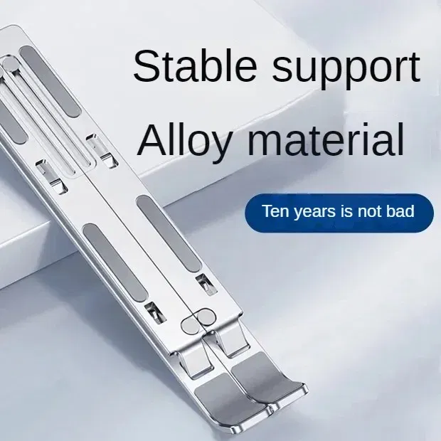 Color: black - Aluminum Alloy Laptop Holder Stand Adjustable Foldable Portable for Notebook Computer Bracket Lifting Non-slip Holder