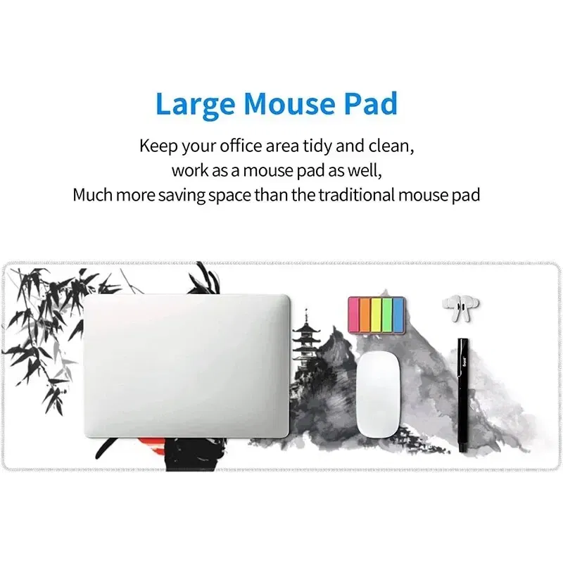 Size: 40x30 cm - Japanese Samurai Tree Sun Mouse Pad Gaming XL New Computer Home Mousepad XXL Desk Mats Natural Rubber Office Anti Slip