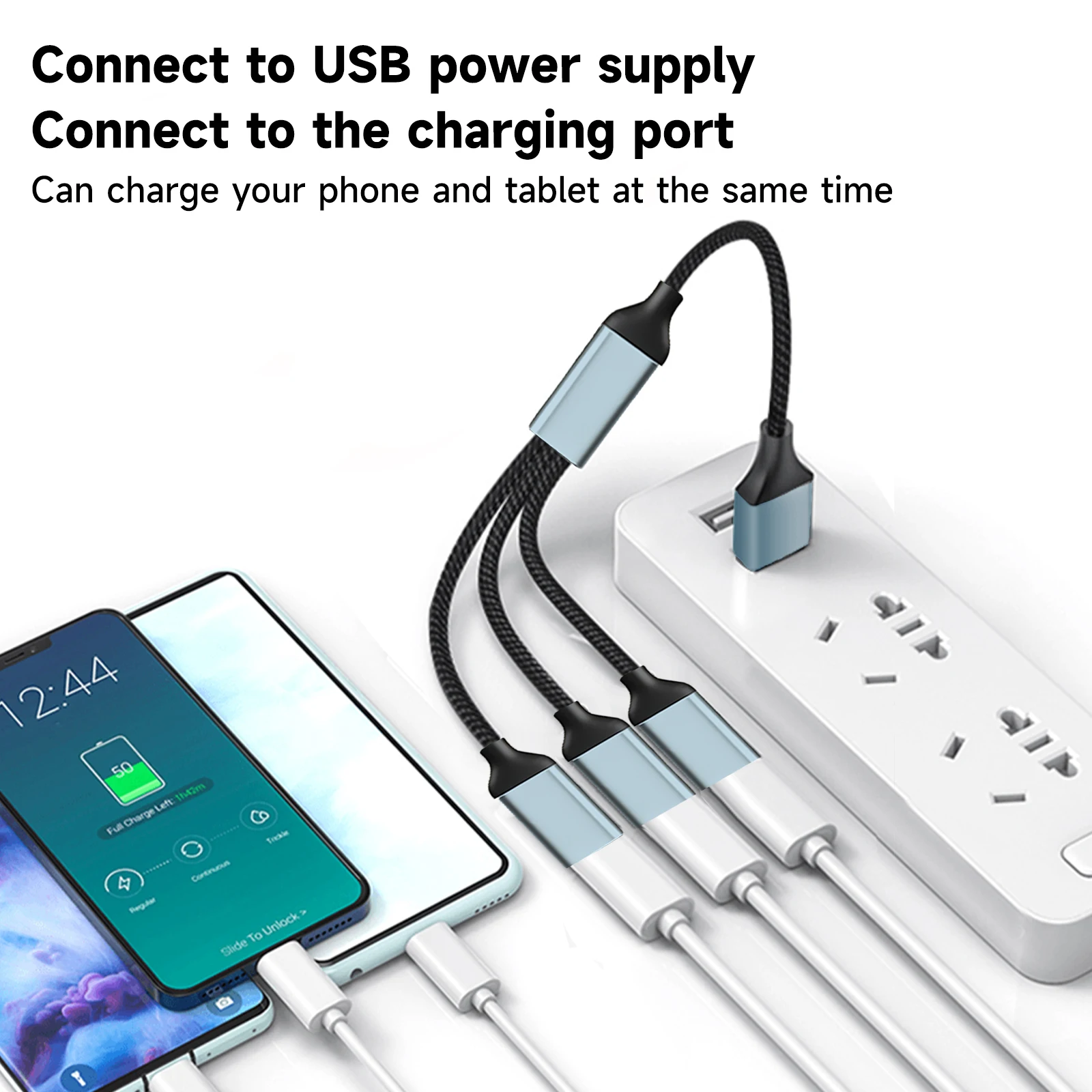 Color: black - USB Splitter Cable 1 in 3 Out,USB-A expansion hub, multi USB port expansion converter for Car, PC