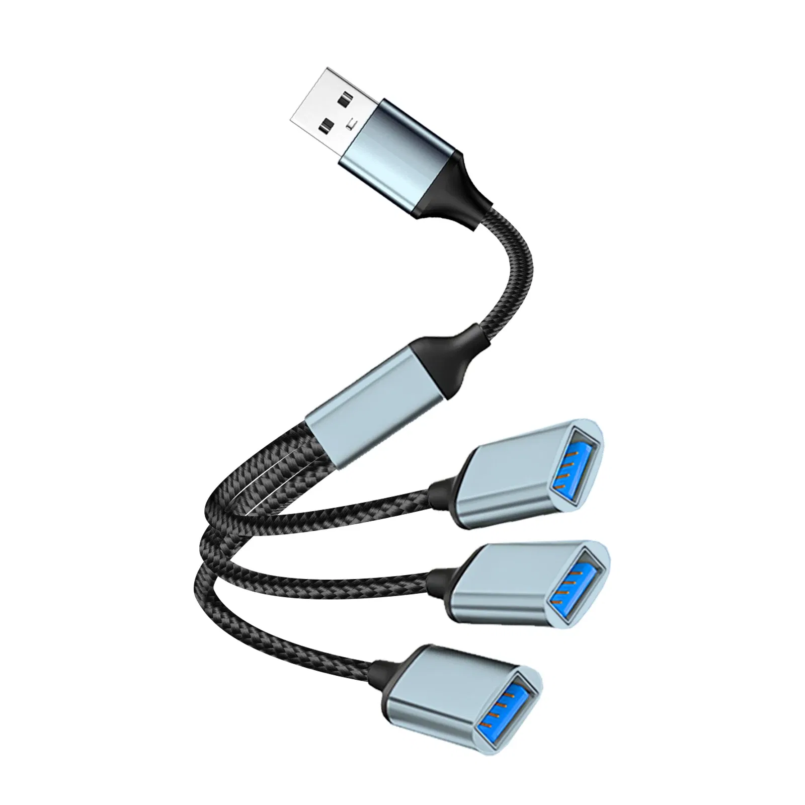 Color: black - USB Splitter Cable 1 in 3 Out,USB-A expansion hub, multi USB port expansion converter for Car, PC