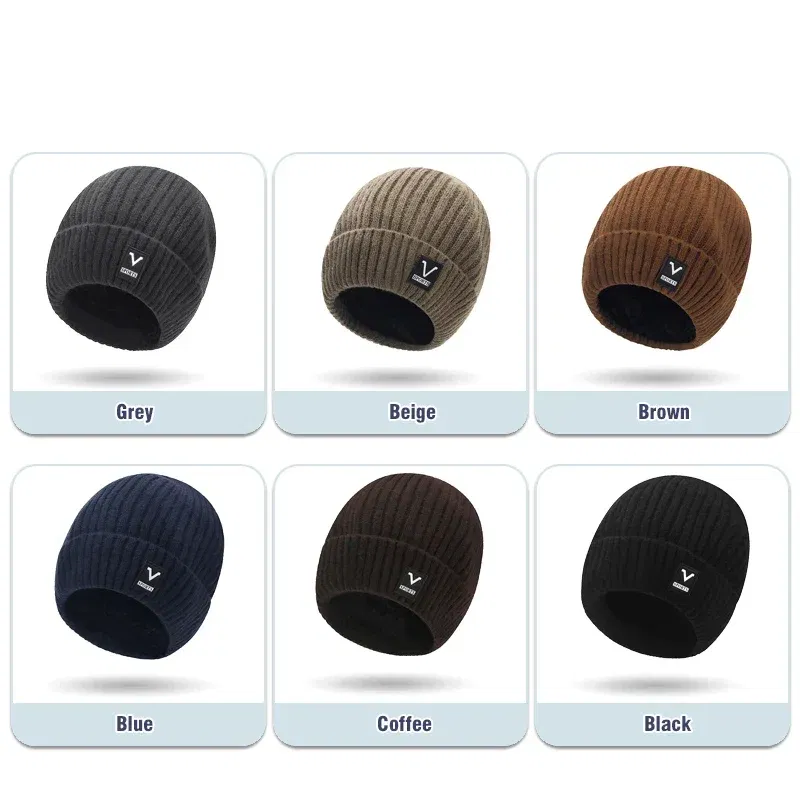 Color: black, Ships From: CHINA - Beanie Men Slouchy Knit Skull Cap Warm Stocking Hats Guys Women Striped Winter Beanie Hat Cuffed Plain Hat