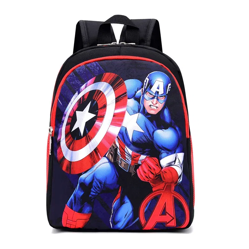 Color: SKY BLUE - Disney Marvel Series Backpack Boy's Primary School Schoolbag Double-layer Cartoon Spider-Man Backpack For Boys Gift
