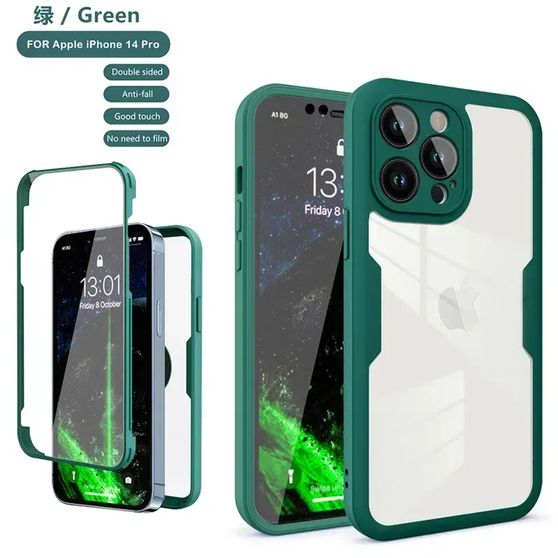 Color: SKY BLUE, Compatible-Phone Models: For iPhone 7 Plus, Ships From: CN - Clear 360 Full Wrap Phone Case For iPhone 17 Pro Max 16 15 14 13 12 11 SE2/SE3 Xr Xs 8 Plus Film With Lens Protection Back Cover