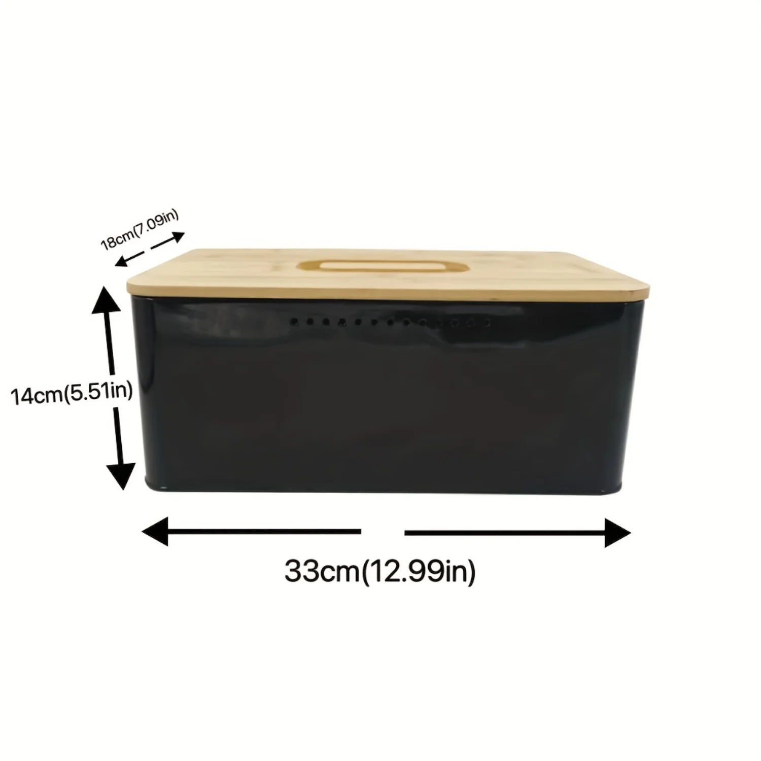 Fresh-keeping Bread Box with Wood Lid and Handle - Vented and Breathable Container for Vegetables and Food Storage - Kitchen Sup