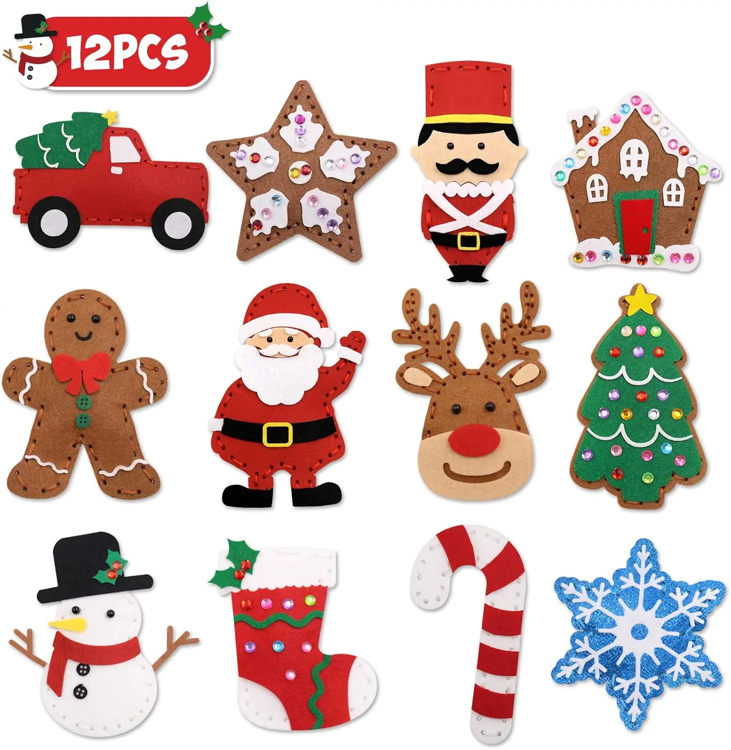 Color: Dark Khaki - Christmas Sewing Kit Animal Sewing Craft Kit Farm Animal Toy DIY Crafting Sewing Set Educational Craft Set For Children Gifts