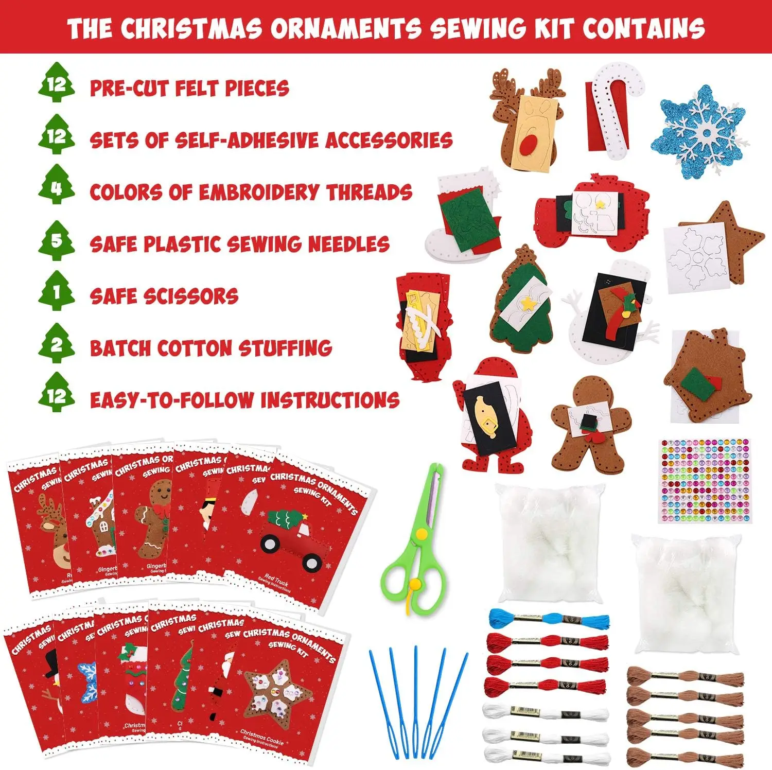 Color: Dark Khaki - Christmas Sewing Kit Animal Sewing Craft Kit Farm Animal Toy DIY Crafting Sewing Set Educational Craft Set For Children Gifts