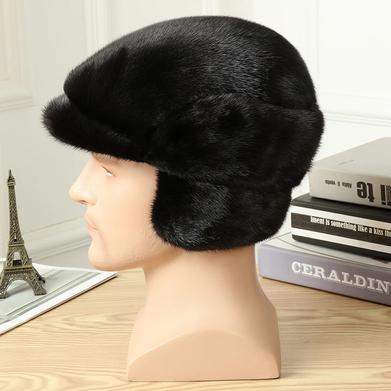 Color: Pink, Hat Size: S - Real Mink Fur Hat Women'S Winter Fashion Beret Hat Warm Mink Fur Knight Beret Hat Luxury Keep Warm Russian Lady Caps
