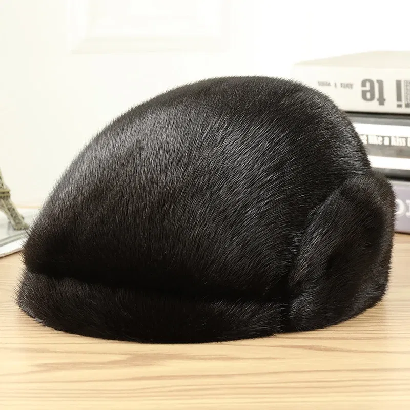 Color: Pink, Hat Size: S - Real Mink Fur Hat Women'S Winter Fashion Beret Hat Warm Mink Fur Knight Beret Hat Luxury Keep Warm Russian Lady Caps