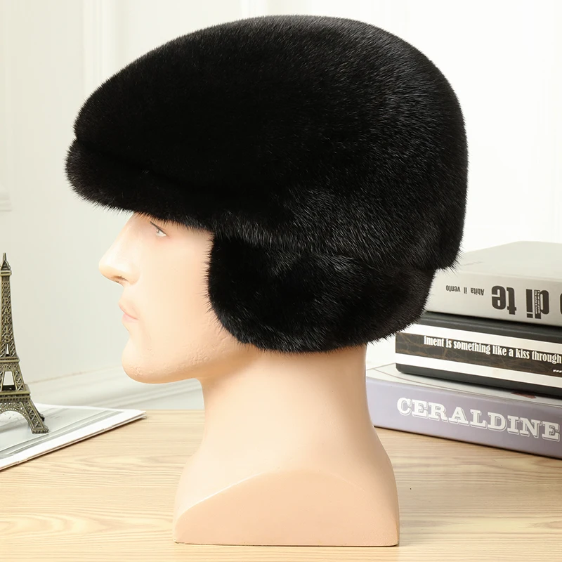 Color: Pink, Hat Size: S - Real Mink Fur Hat Women'S Winter Fashion Beret Hat Warm Mink Fur Knight Beret Hat Luxury Keep Warm Russian Lady Caps