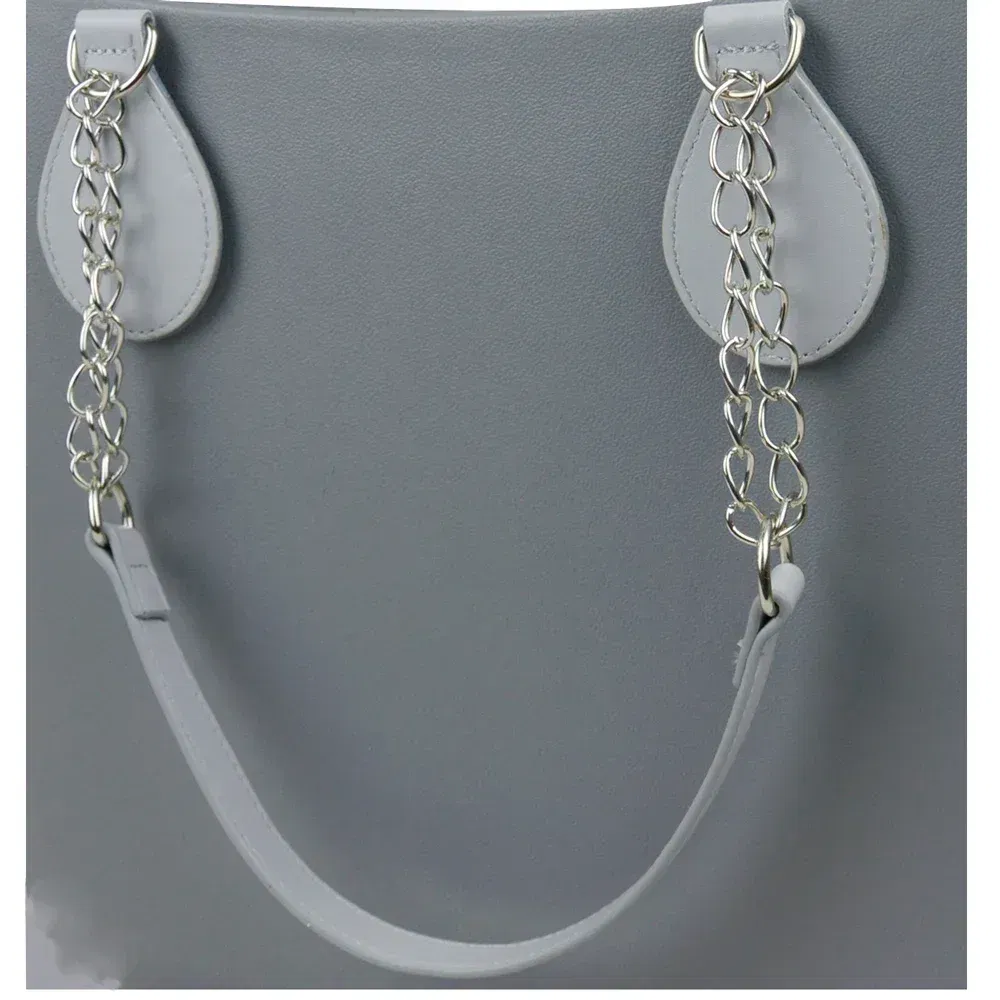 Color: SKY BLUE, Ships From: CHINA - TANQU 1 Pair Long leather PU chain Handle with Tear Drop End Double Metal Chain for O Bag for EVA Obag Women Bag