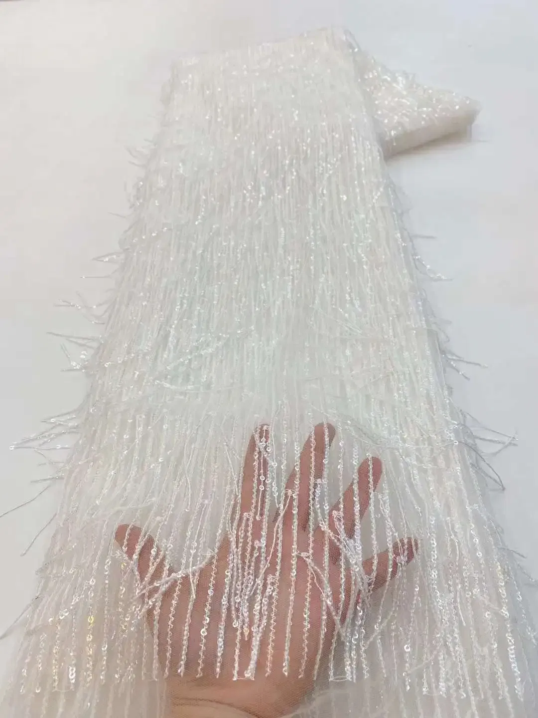 High Quality African Lace Fabric 2023 Yellow French Net Sequins Fabric Sewing Embroidered Lace Tulle Nigerian Lace Fabric 5Yards