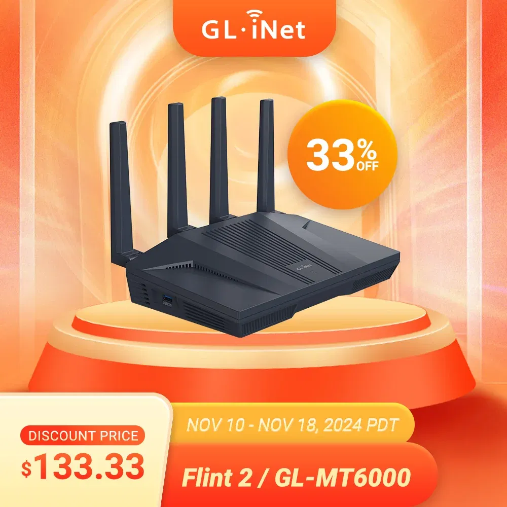 Color: Blue, Ships From: CHINA - Top Flint 2 (GL-MT6000) home and office router, 8-Stream Wi-Fi 6 technology,OpenWrt,2.5G Ethernet ports,Parental control