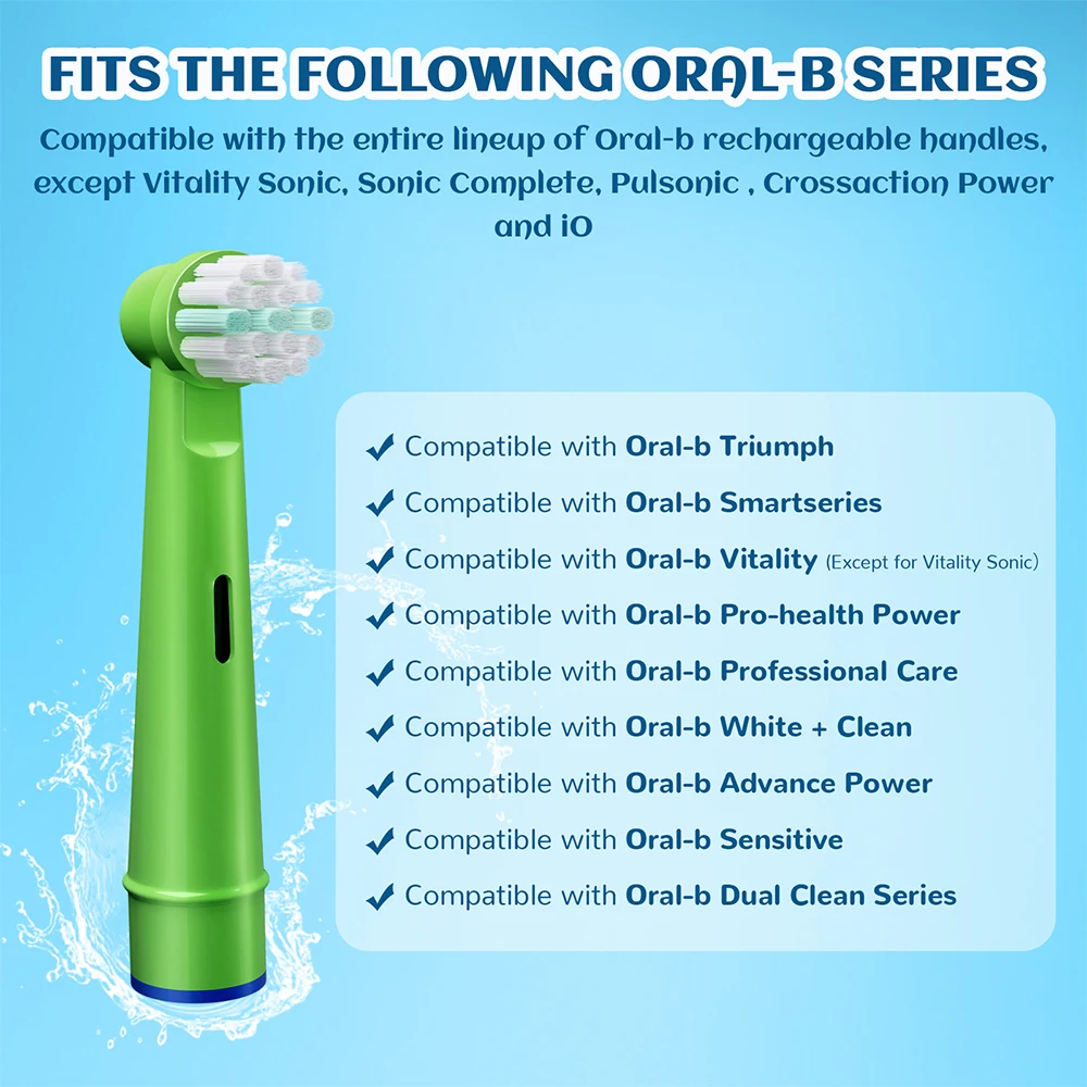 Color: Ivory - Electric Toothbrush Replacement Heads Compatible with Kids Oral B Braun Soft Bristles and Small Brush Heads for Sensitive Teeth