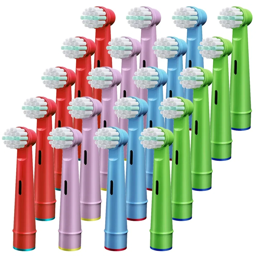 Color: Ivory - Electric Toothbrush Replacement Heads Compatible with Kids Oral B Braun Soft Bristles and Small Brush Heads for Sensitive Teeth