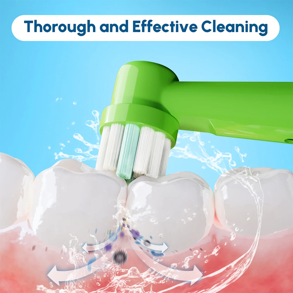 Color: Ivory - Electric Toothbrush Replacement Heads Compatible with Kids Oral B Braun Soft Bristles and Small Brush Heads for Sensitive Teeth