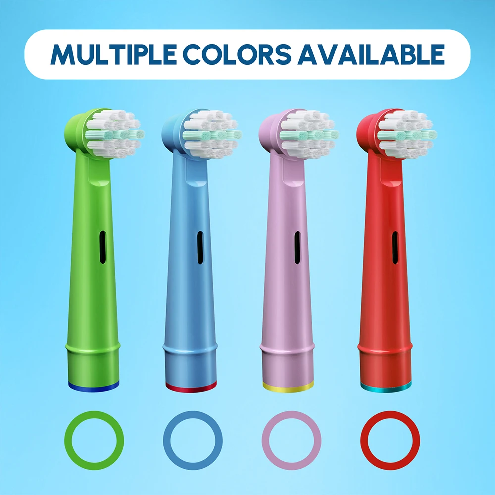 Color: Ivory - Electric Toothbrush Replacement Heads Compatible with Kids Oral B Braun Soft Bristles and Small Brush Heads for Sensitive Teeth