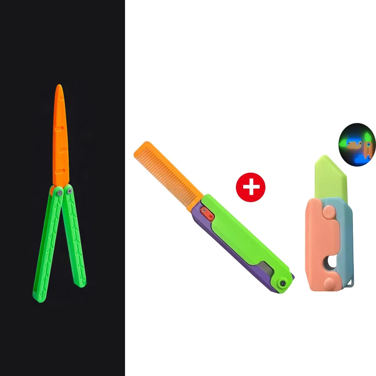 Color: Pink, Ships From: CHINA - Gravity Folding Claw Knife Radish Knife 3d Printing Gravity Knife Small Radish Knife Push Card Decompression Fidget  Mini Toy