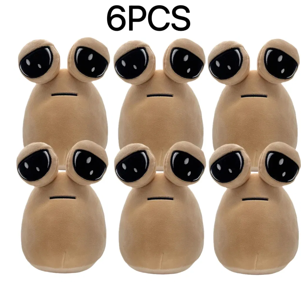 Color: Blue - 1-6Pcs 22Cm Anime Game The Maw My Pet Alien Pou Kawaii Cartoon Plush Toys Children Birthday Xmas Gifts