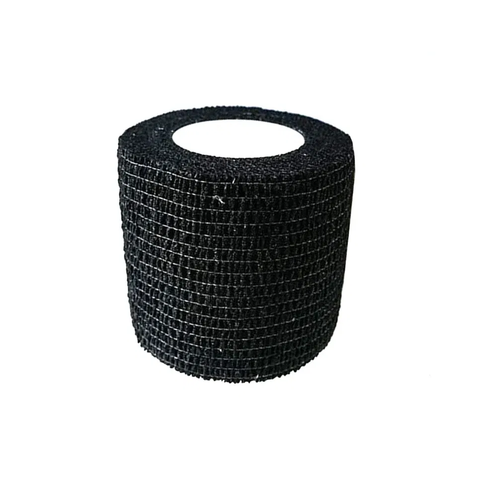 Color: black - 1pc Disposable Self-adhesive Flex Elastic Bandage Tape For Tattoo Handle Grip Tube Wrap Elbow Sport Stick Accessories 5*450cm