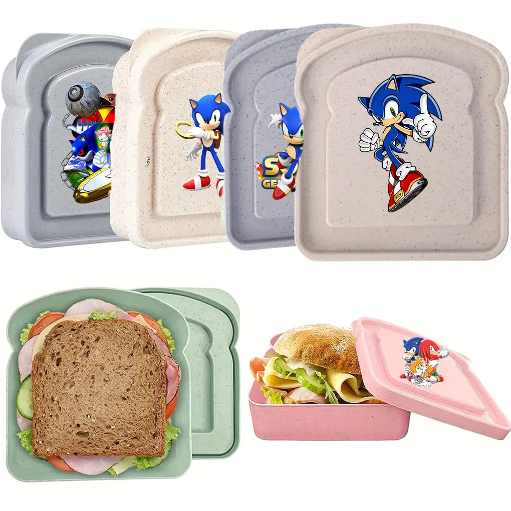 Color: Blue - 2025 sonic Sandwich Containers Lunch Toast Storage Box With Lid Portable Food Storage Reusable Microwave Lunch Sandwich Box