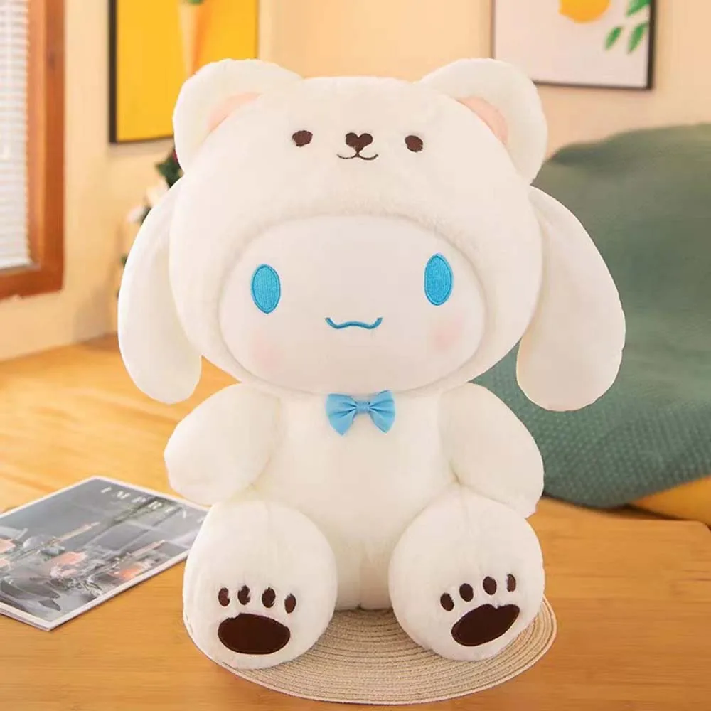 Color: AntiqueWhite, Height: 11cm-30cm - kawaii Sanrio Plushies Toy Hello Kitty Cinnamonroll Pochacco Kuromi Plush Doll Cos Bear Cute Toys Children Birthday Gifts