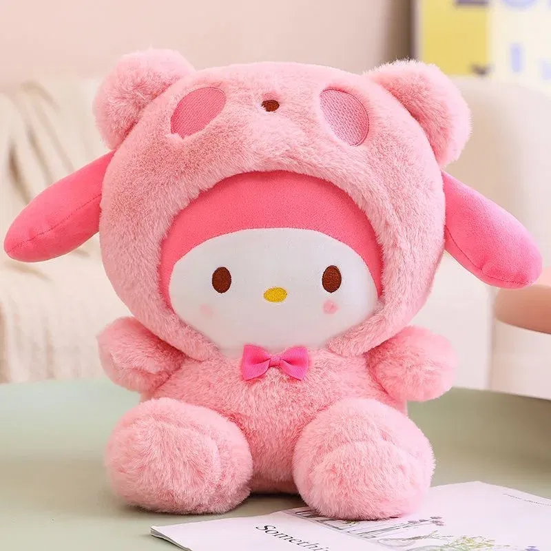 Color: AntiqueWhite, Height: 11cm-30cm - kawaii Sanrio Plushies Toy Hello Kitty Cinnamonroll Pochacco Kuromi Plush Doll Cos Bear Cute Toys Children Birthday Gifts