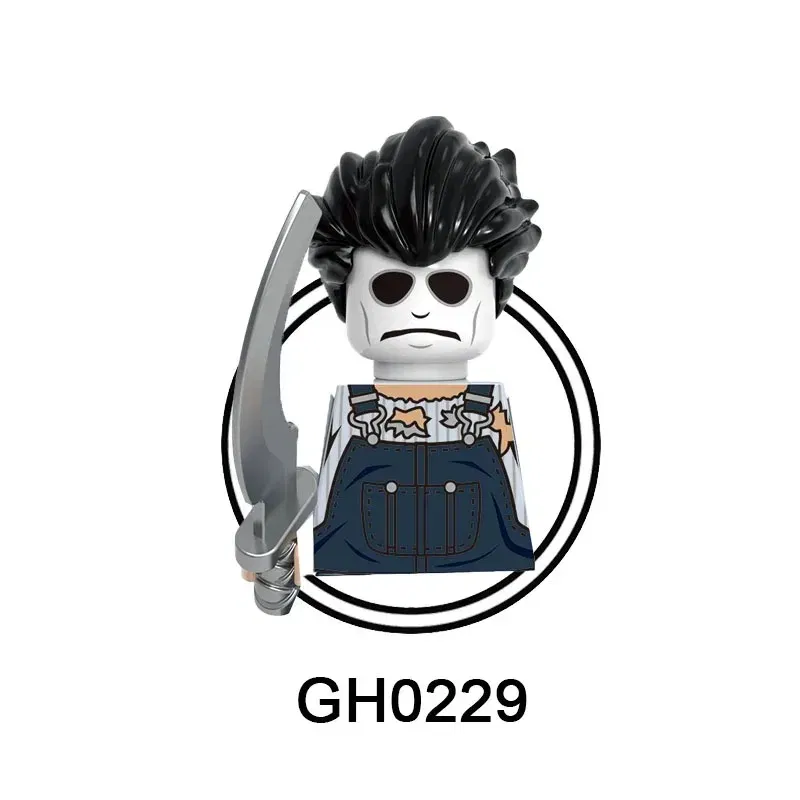 Color: Apricot - 2025 Building Blocks KF6173 KF6175 KF6176 Halloween Horror Jason Sally Leather Face Jack Character Figures Bricks Children Toys