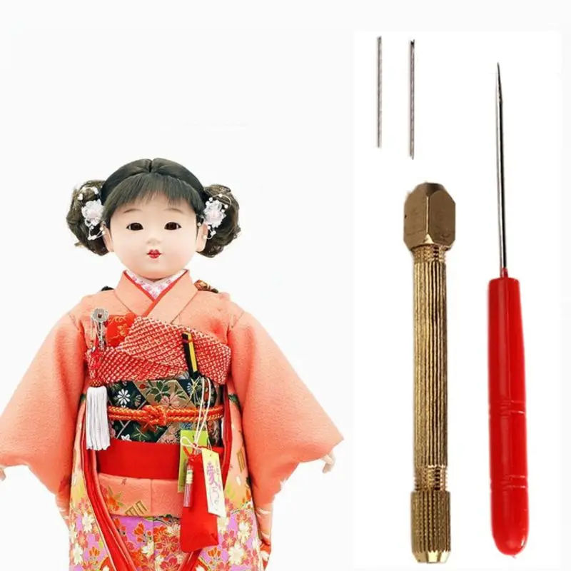 Color: Black - 1set DIY Doll Hair Toll Set 0.6/0.8mm Doll Hair Rooting Reroot Rehair Tool
