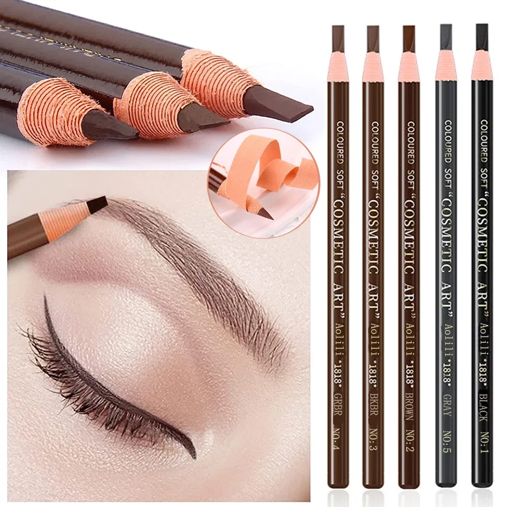 Color: Chocolate, Ships From: CHINA - Eyebrow Pencil With Sharpener 4Pcs Brow Trimmer Blade Microblading Supplies Set Eyebrows Sharpening Tip Thin Art Makeup Tools