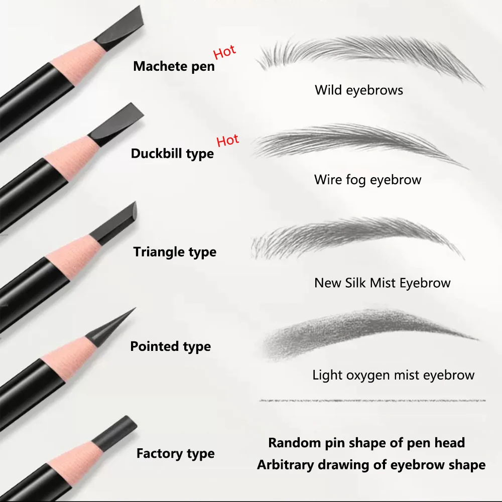 Color: Chocolate, Ships From: CHINA - Eyebrow Pencil With Sharpener 4Pcs Brow Trimmer Blade Microblading Supplies Set Eyebrows Sharpening Tip Thin Art Makeup Tools