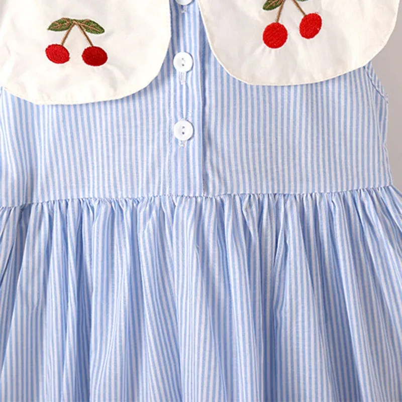 Color: PURPLE, Kid Size: 3M - 2024 New Summer 2-7Yrs Baby Girl Party Dress Sleeveless Cotton Embroidery Splicing Kids Princess Dresses Sister Clothing