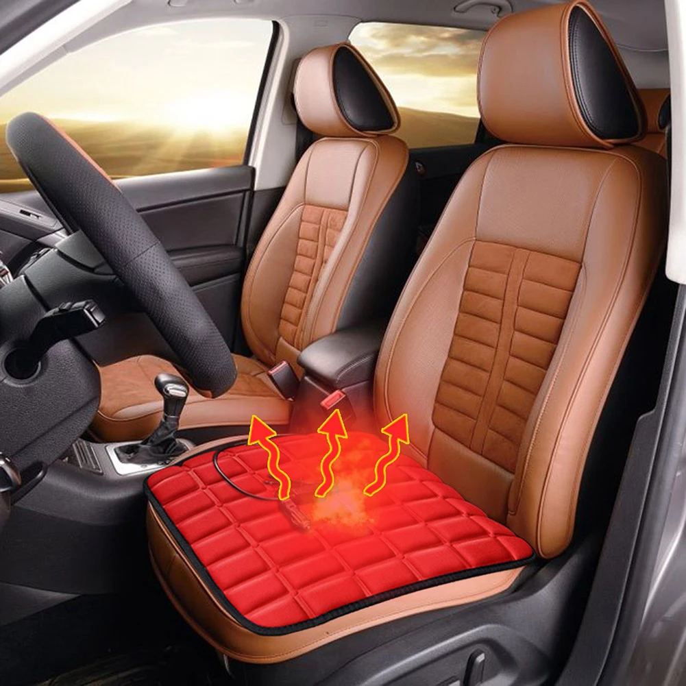 Color Name: black - 12V Car Seat Heated Cover 3 Gear Adjustable Temperature Universal Car Seat Heater 40W USB Heated Winter Car Seat Heating Pad