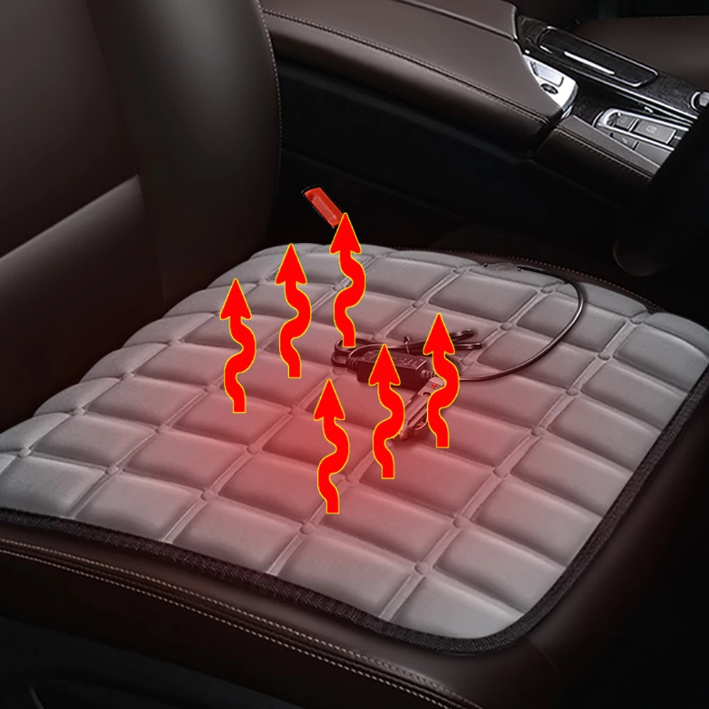 Color Name: black - 12V Car Seat Heated Cover 3 Gear Adjustable Temperature Universal Car Seat Heater 40W USB Heated Winter Car Seat Heating Pad