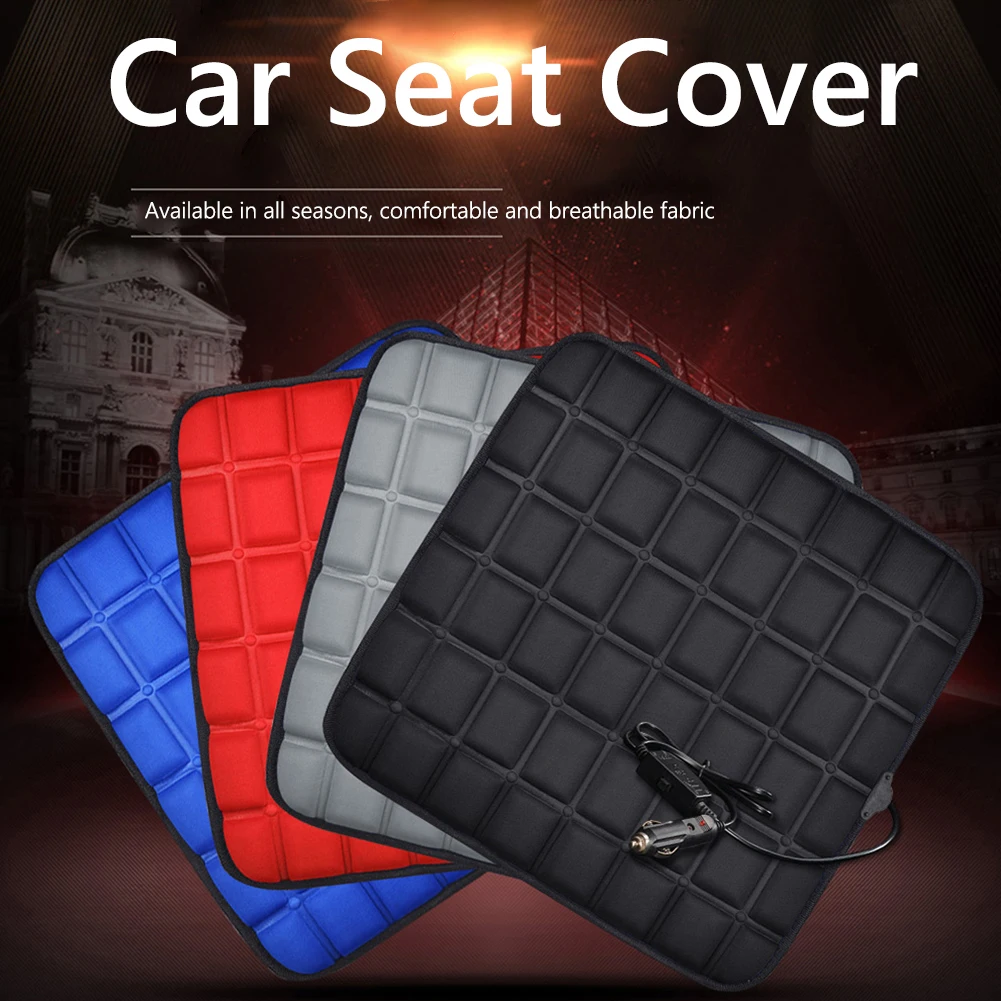 Color Name: black - 12V Car Seat Heated Cover 3 Gear Adjustable Temperature Universal Car Seat Heater 40W USB Heated Winter Car Seat Heating Pad