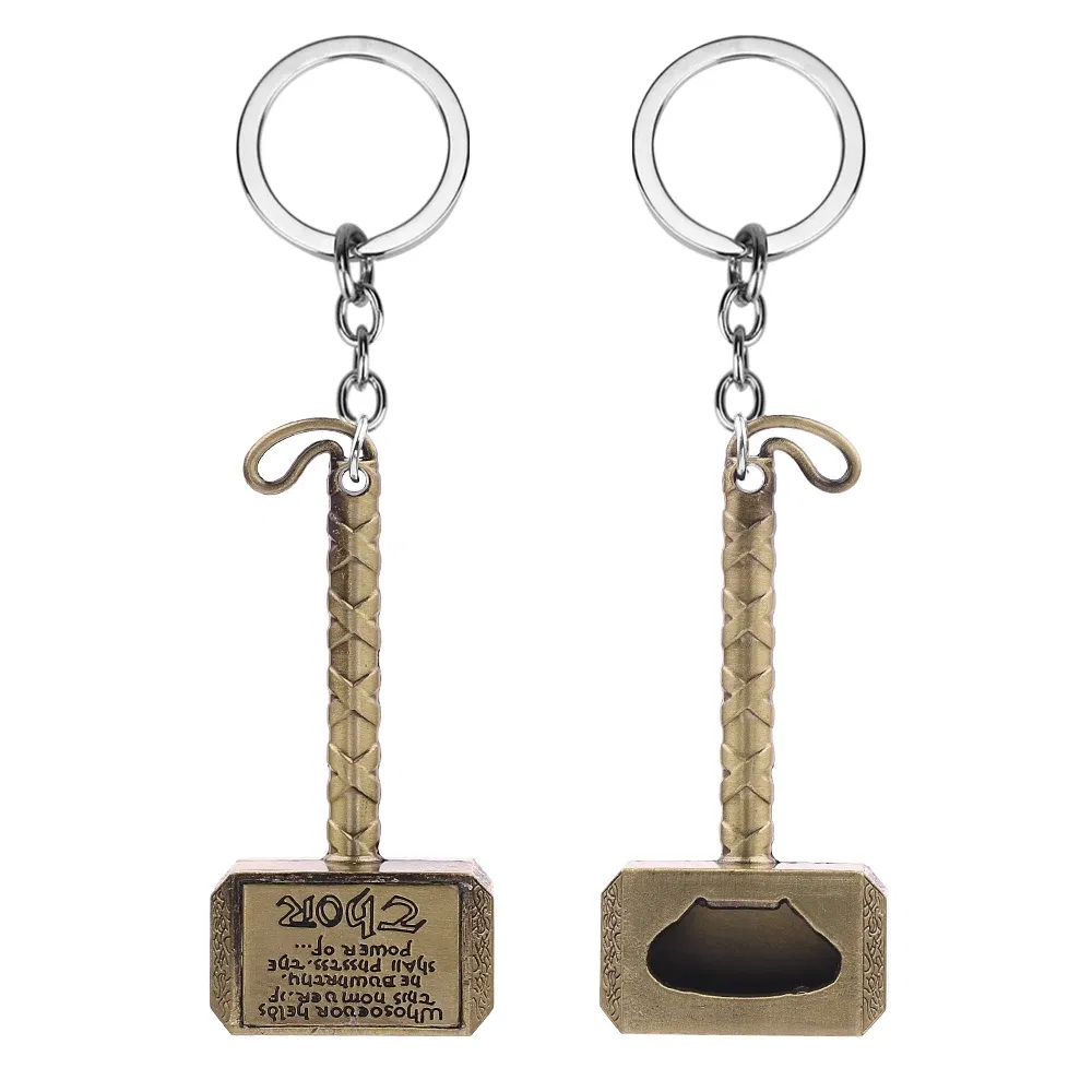 Color: Yellow, Ships From: CHINA - Avengers Thor's Hammer Pendant Keychain Superhero Thor Odinson Opener Beer Bottle Openers Keyring Accessories