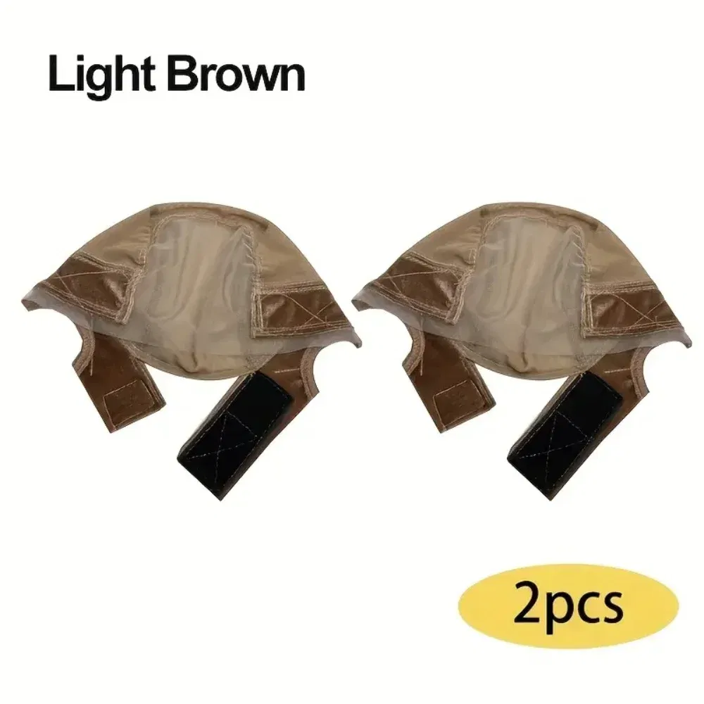 Color: Light Brown - Lace Wig Grip Cap Wig Grip Band for Lace Front Wigs to Keep Wigs in Place, Adjustable Wig Cap with Grip Band Non Slip Cap