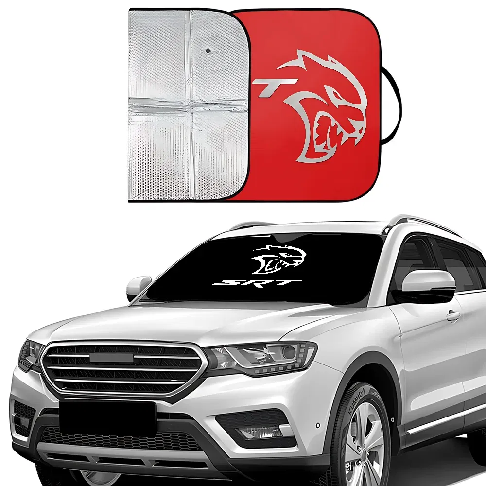 Color: army green - S-SRT D-Dodge Challenger Car Car SunShade Windscreen Front Window Visor 70x130cm Sun Visor Solar Protect Plaid Gift Novelty Car