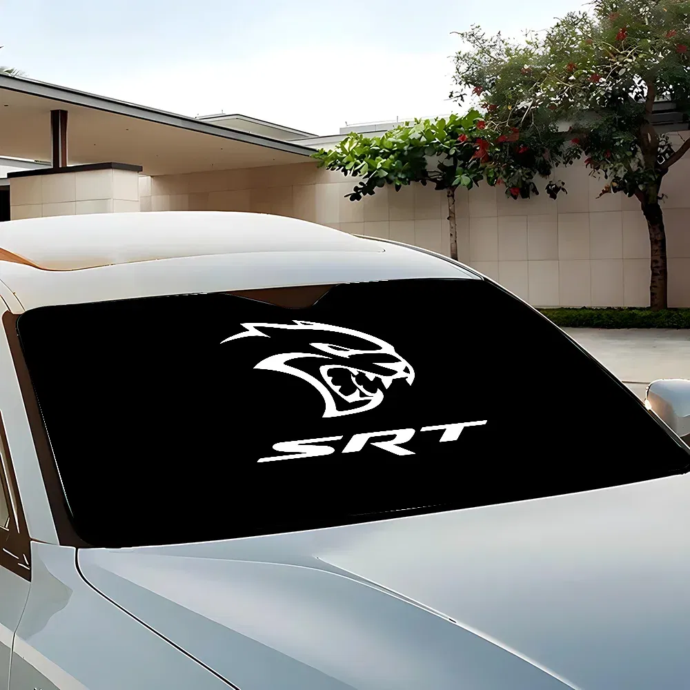 Color: army green - S-SRT D-Dodge Challenger Car Car SunShade Windscreen Front Window Visor 70x130cm Sun Visor Solar Protect Plaid Gift Novelty Car