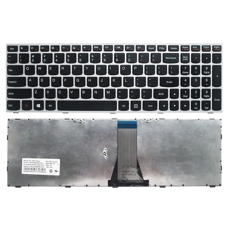Color: grey - US/UK/RU/SP/FR/TI/AR Laptop Keyboard For Lenovo G50 G50-30 G50-45 G50-70/AT G50-80 B50 B50-30 B50-45 B50-70 B50-80 Y50C