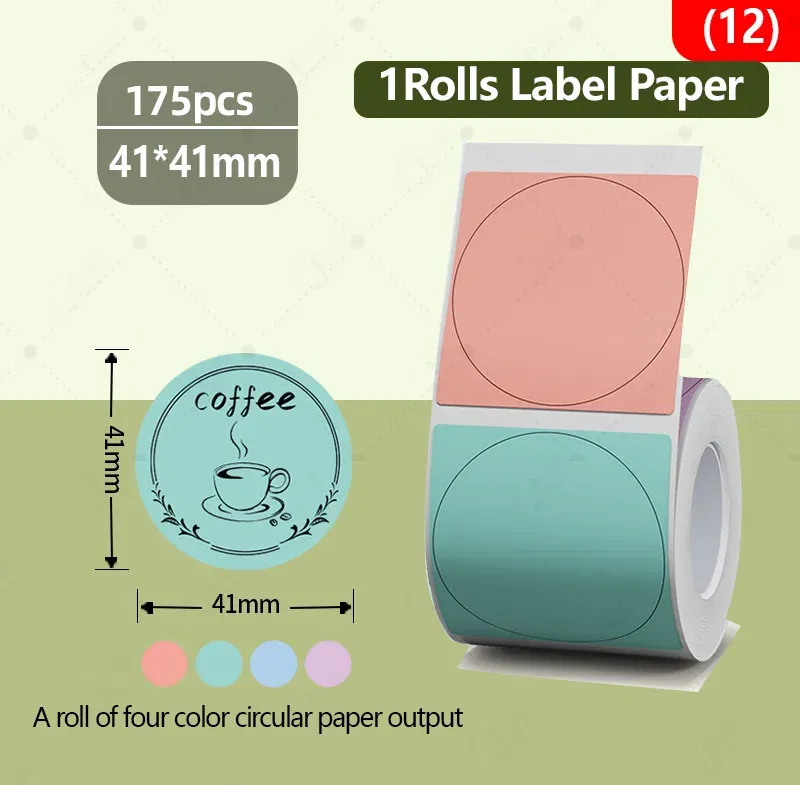 Color: silver - NIIMBOT B21/B203/B3S label machine printing paper color label waterproof, oil resistant, tear resistant label