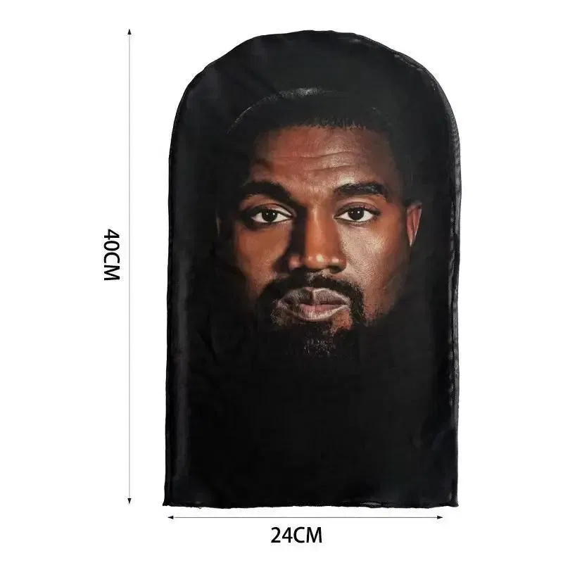 Color: Silver - New 3D Printed Kanye Mask Elastic Mesh Full Face Mask for Men Women Cosplay Headwear Hip Hop Fashion Balaclava Hood Hat Headgear