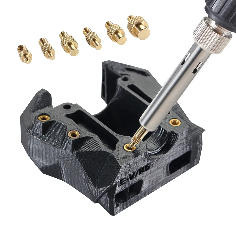 Color: WHITE - Heat Insert Nut Iron Tip Brass Hot Melt Insert Nut Embedded Kit M2-M8 Soldering Iron Tip Heat Insertion Tool 3D Printer Accessor
