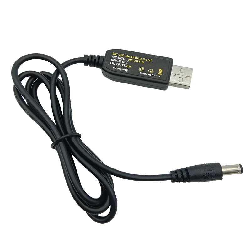 5.5*2.5mm DC 5V to 6V 6V1A 6 Volt USB Boost Cable Line Step-up Converter 5.5x2.1mm Connector For Router Speaker Power Supply